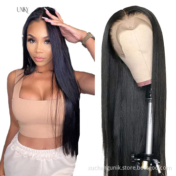 Swiss Lace Frontal Straight Wig Vendor Natural Color Raw Unprocessed Brazilian 100% Cuticle Aligned Human Hair Lace front Wig